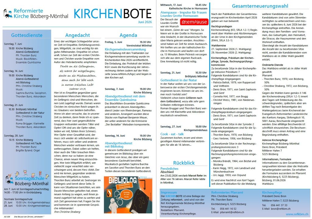 Kirchenbote Juni 2026